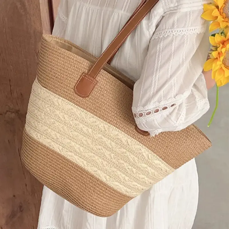 Women's Woven Straw Shoulder Bag Large Capacity - Image 2