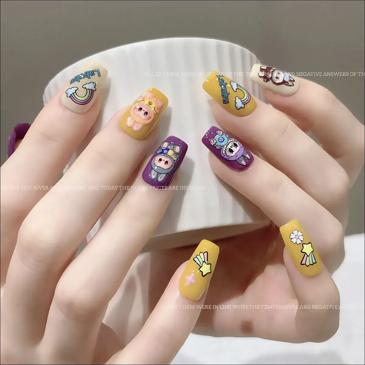 Cute 3D Plush Doll Nail Stickers 5D Embossed - Image 13