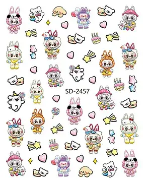 Cute 3D Plush Doll Nail Stickers 5D Embossed — feature 7