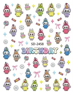 Cute 3D Plush Doll Nail Stickers 5D Embossed — feature 8