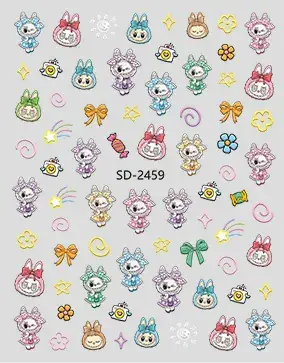 Cute 3D Plush Doll Nail Stickers 5D Embossed — feature 9