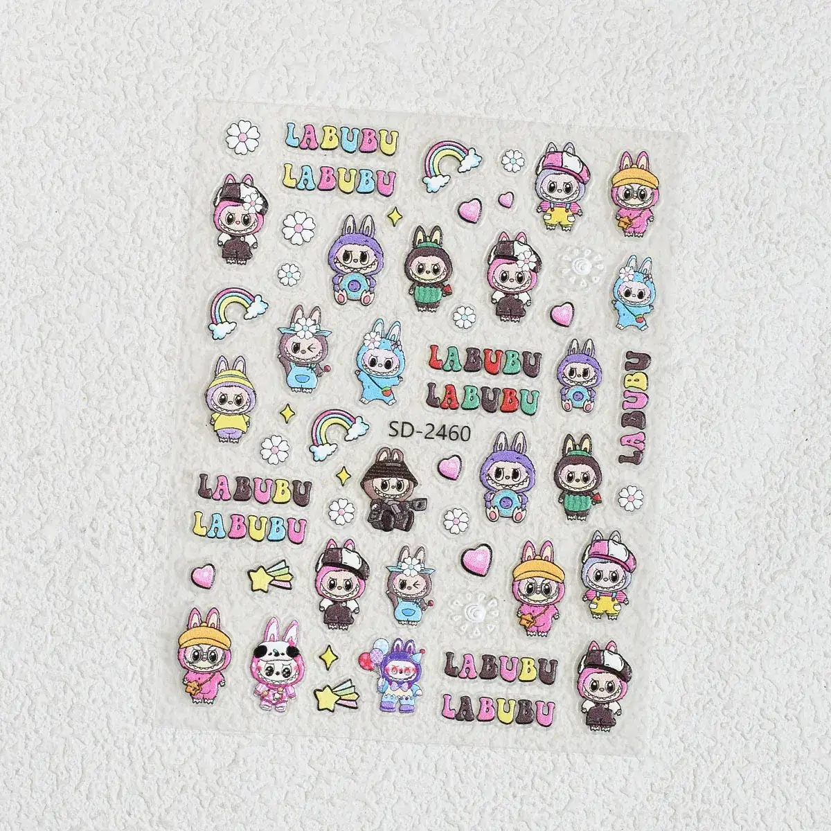 Cute 3D Plush Doll Nail Stickers 5D Embossed - Image 4