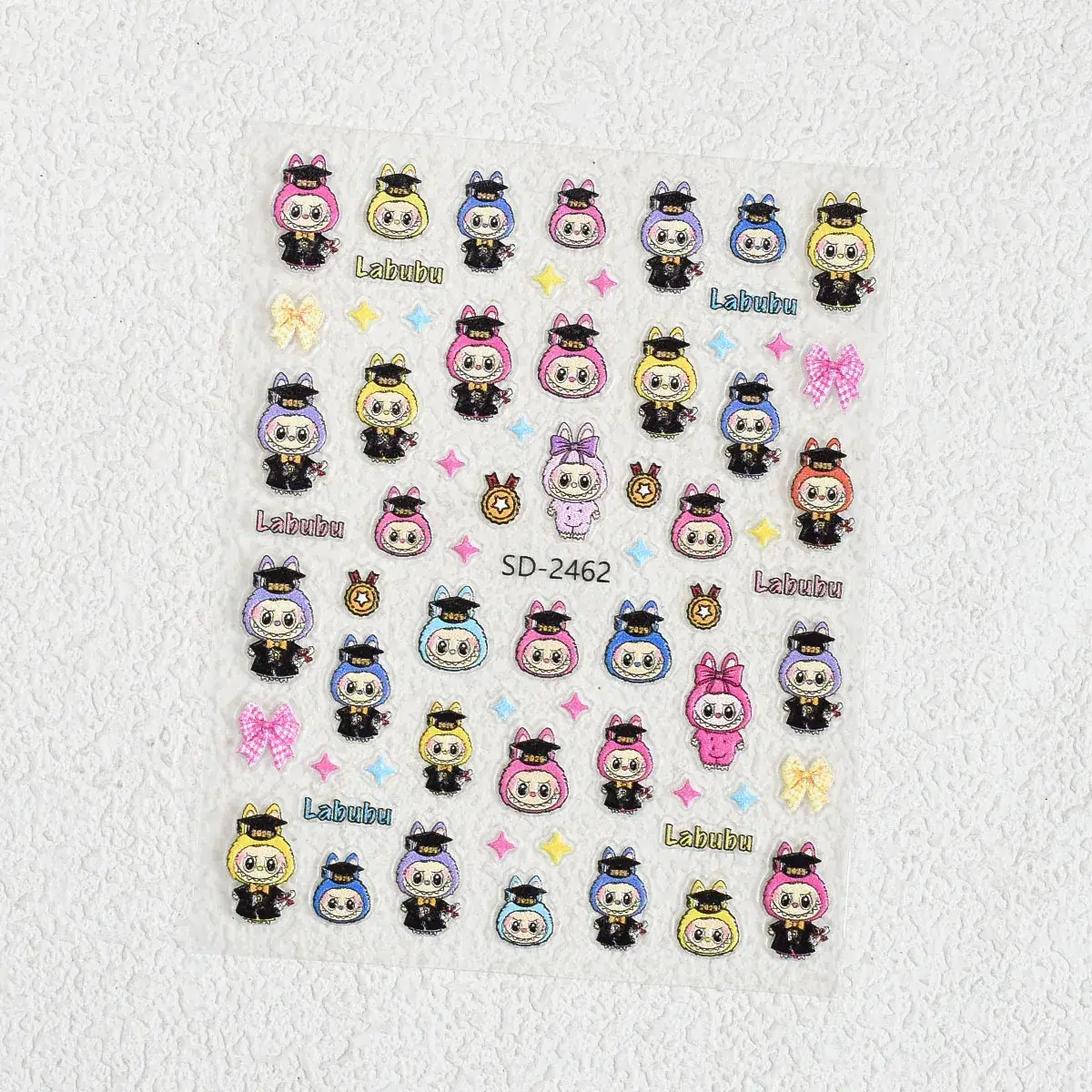 Cute 3D Plush Doll Nail Stickers 5D Embossed - Image 6