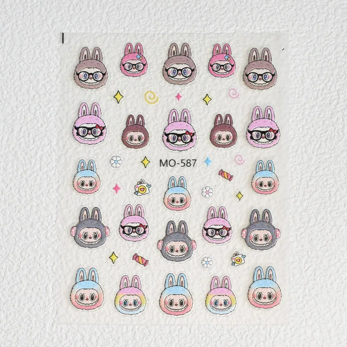 Cute 3D Plush Doll Nail Stickers 5D Embossed - Image 7