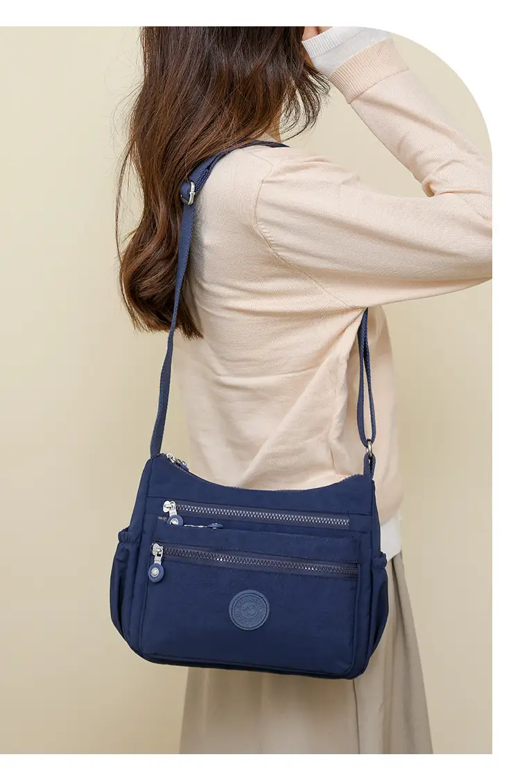 Trendy Women's Crossbody Bag Light Pink Nylon Outdoor Commuter — feature 18