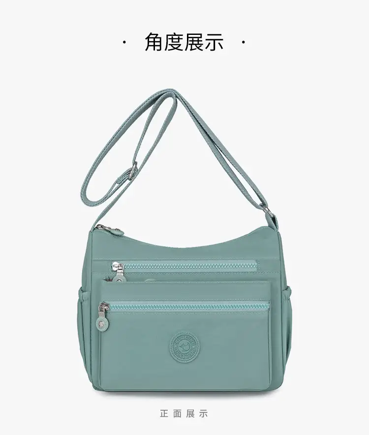 Trendy Women's Crossbody Bag Light Pink Nylon Outdoor Commuter — feature 19