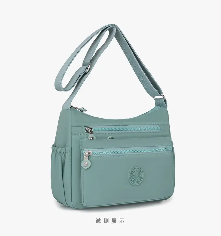 Trendy Women's Crossbody Bag Light Pink Nylon Outdoor Commuter — feature 20