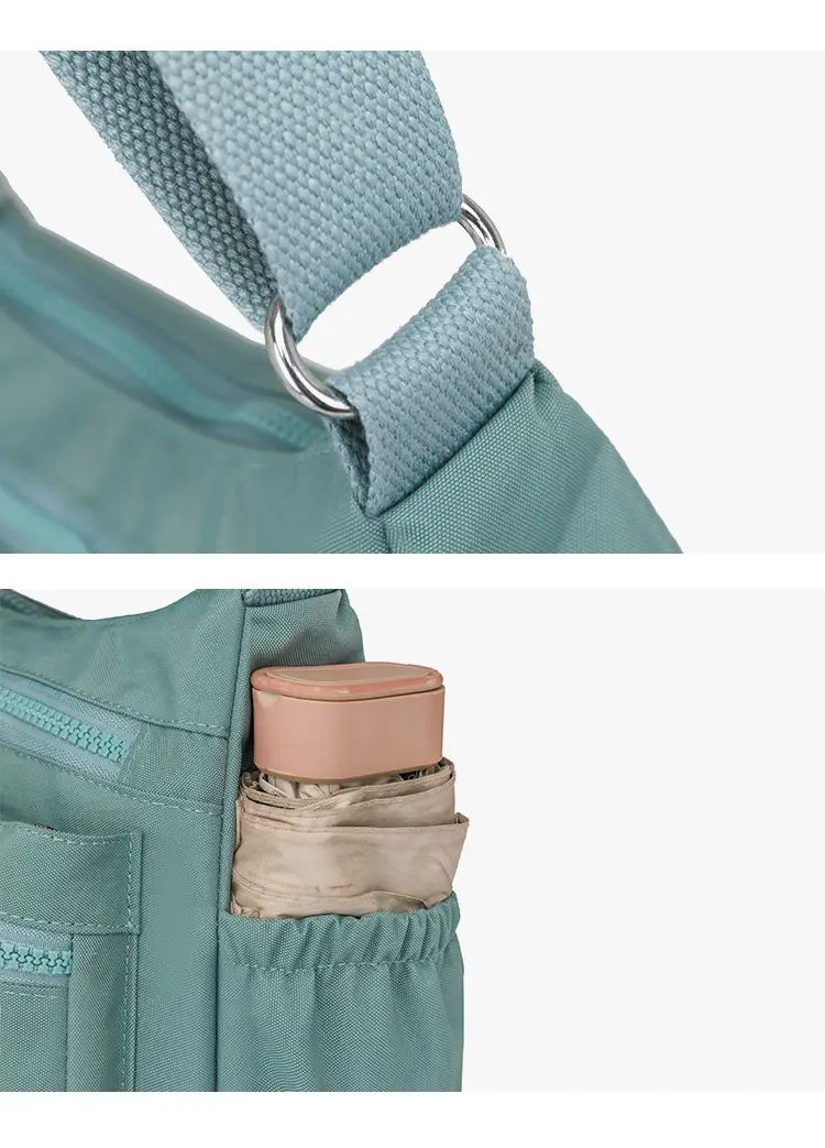 Trendy Women's Crossbody Bag Light Pink Nylon Outdoor Commuter — feature 25
