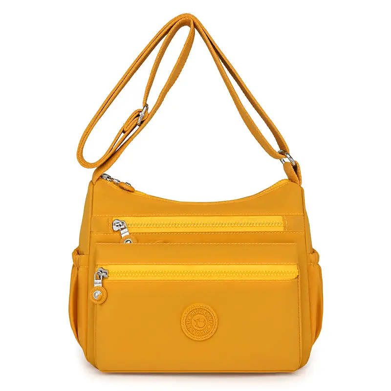 Trendy Women's Crossbody Bag Light Pink Nylon Outdoor Commuter - Image 7