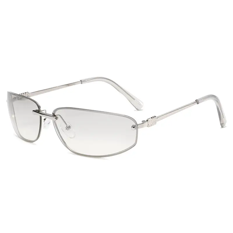 2025 Women Rimless Narrow Frame Sunglasses Y2K Style - Image 9
