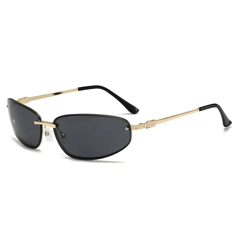 2025 Women Rimless Narrow Frame Sunglasses Y2K Style