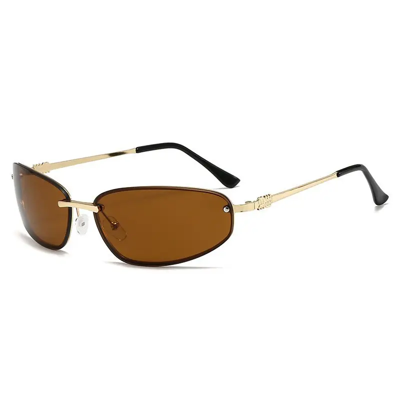 2025 Women Rimless Narrow Frame Sunglasses Y2K Style - Image 2