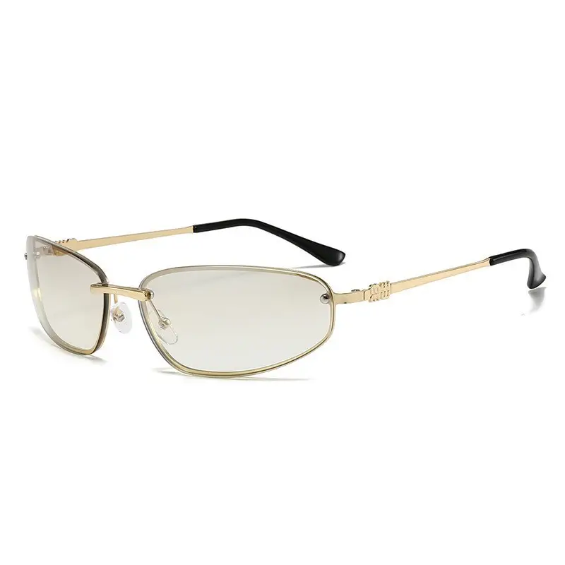 2025 Women Rimless Narrow Frame Sunglasses Y2K Style - Image 3