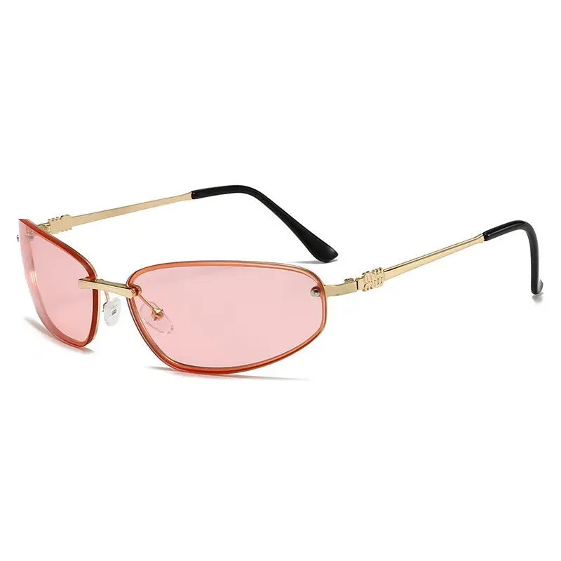 2025 Women Rimless Narrow Frame Sunglasses Y2K Style - Image 4