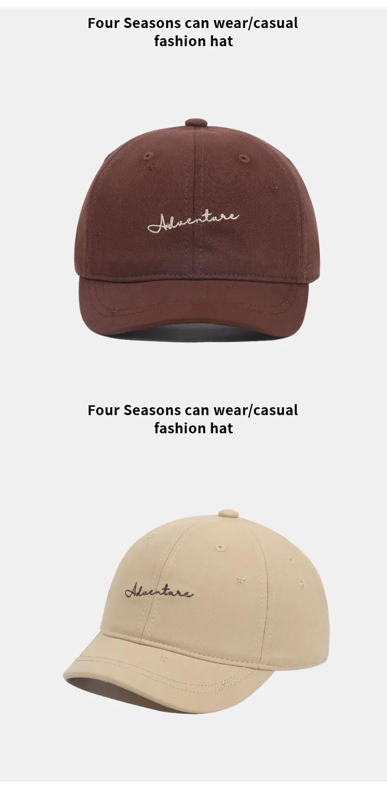 Korean Style Baseball Cap Women Hard Top Sun Hat 83g — feature 12