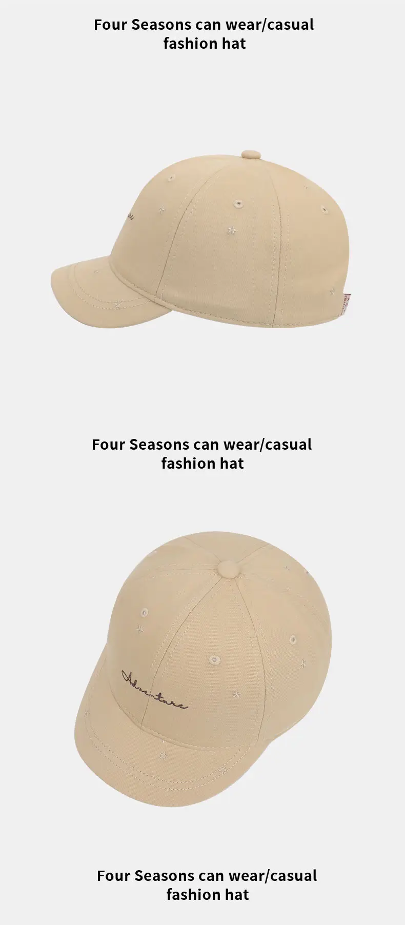 Korean Style Baseball Cap Women Hard Top Sun Hat 83g — feature 13