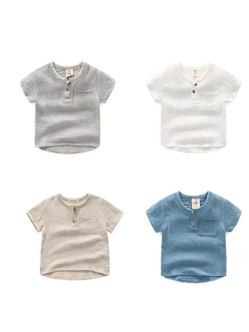 Boy Cotton Short Sleeve T-Shirt Beach Wear - Image 5
