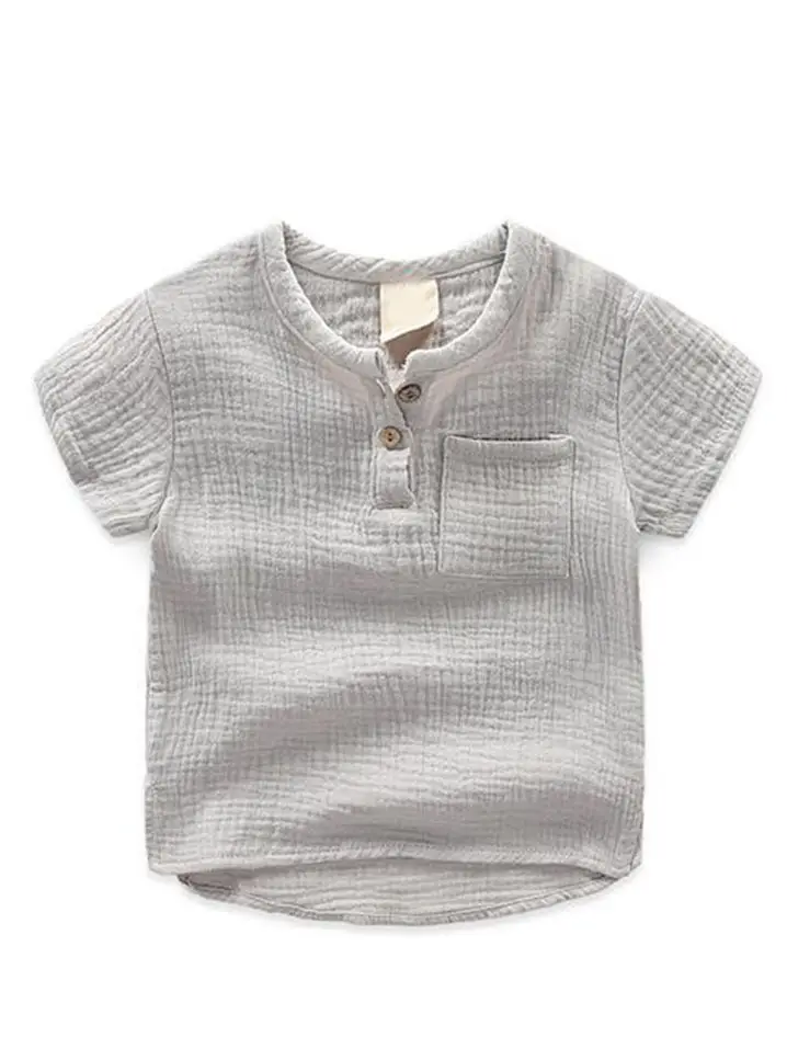 Boy Cotton Short Sleeve T-Shirt Beach Wear — feature 3