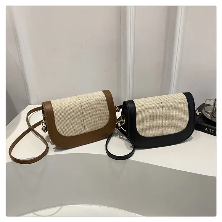 Women's Retro Crossbody Bag Black Beige 2025 — feature 21
