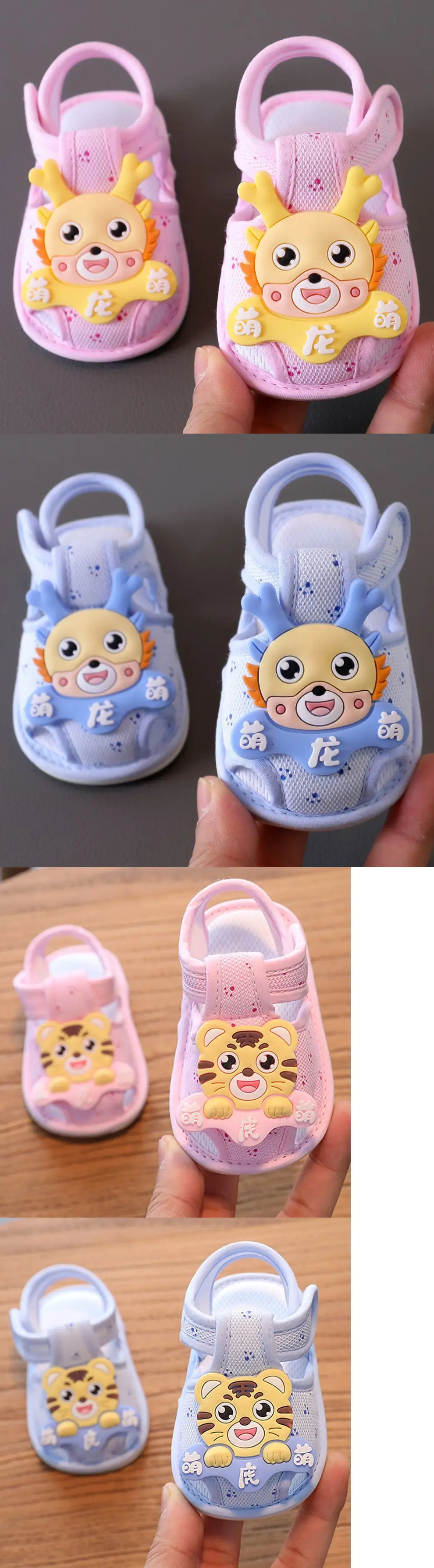 Baby Sandals Summer 0-1 Years Old Toddler Shoes Men's and Women's Baby Shoes 6-9-15 Months Pre-Step Shoes Soft Sole 3 Breathable — feature 2