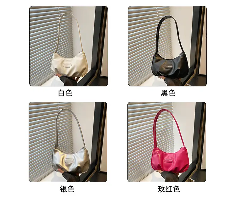 Women's White Shoulder Bag with Embroidered Logo — feature 3