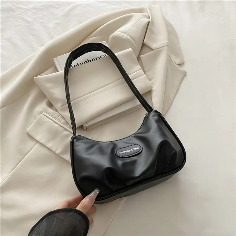 Women's White Shoulder Bag with Embroidered Logo - Image 2