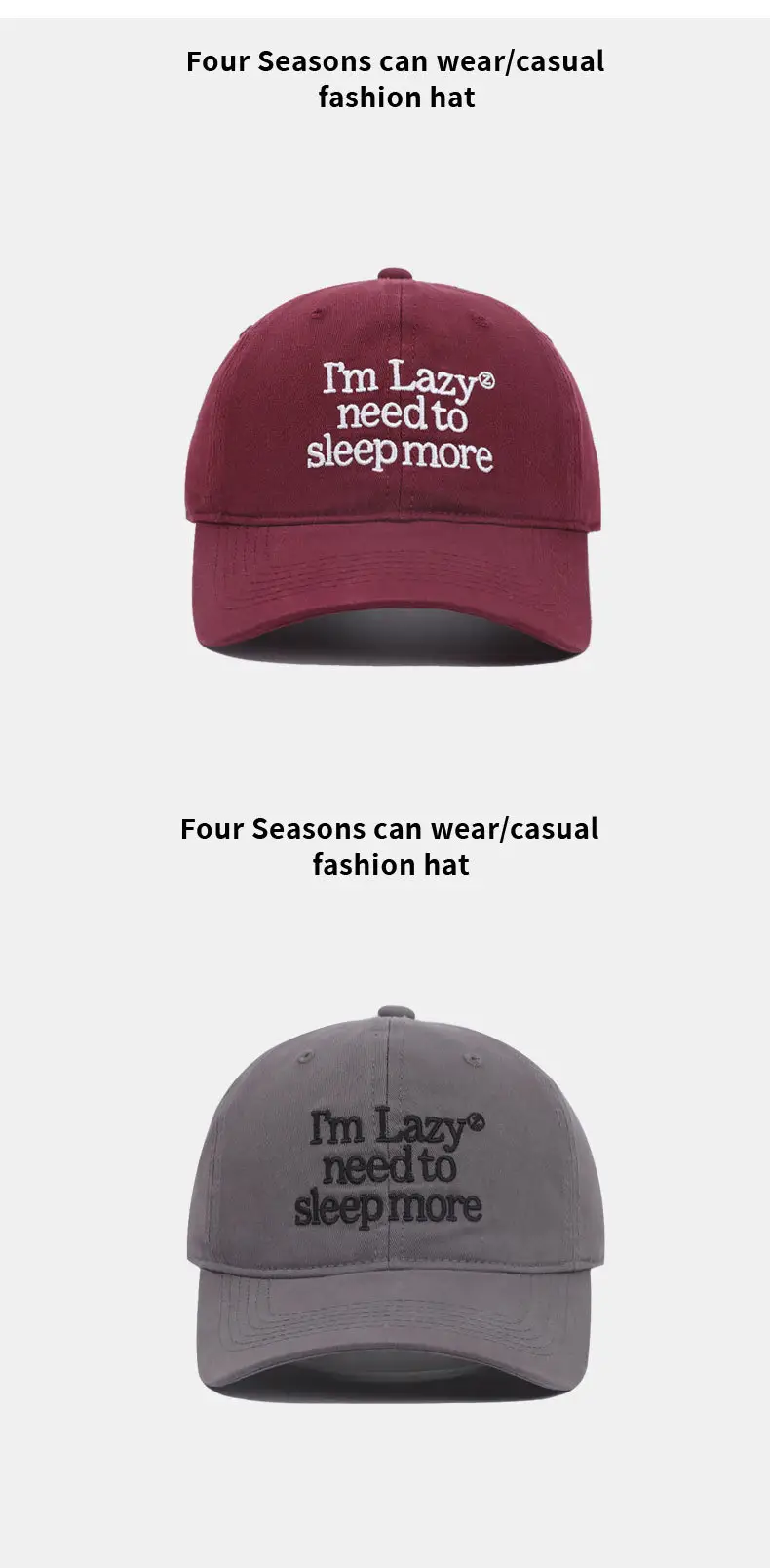 Women Embroidered Baseball Cap White Sleep Logo — feature 11
