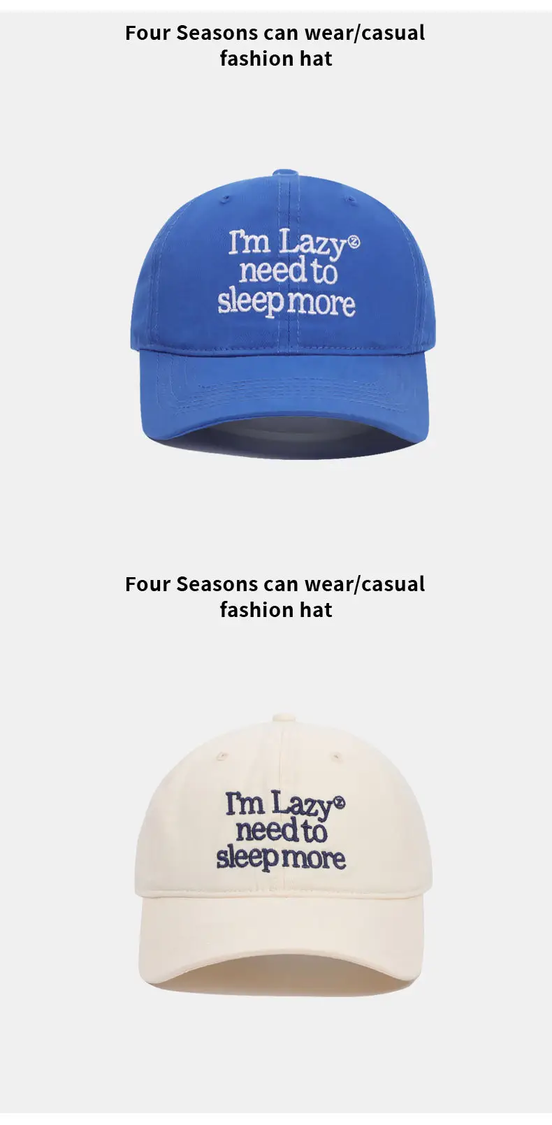 Women Embroidered Baseball Cap White Sleep Logo — feature 12