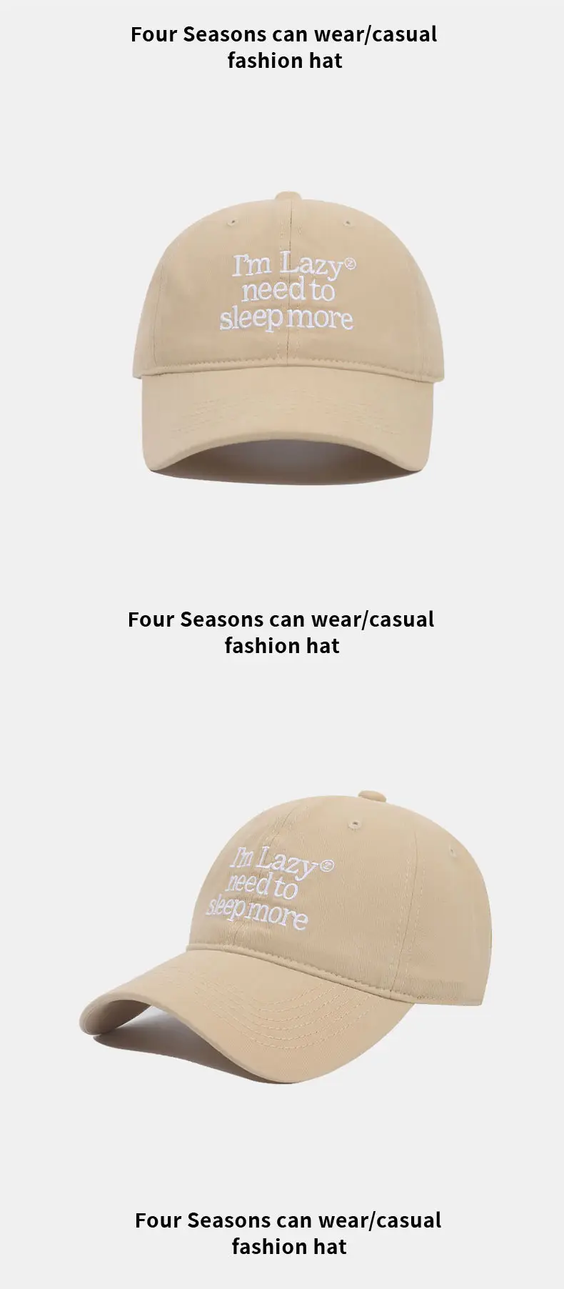 Women Embroidered Baseball Cap White Sleep Logo — feature 13