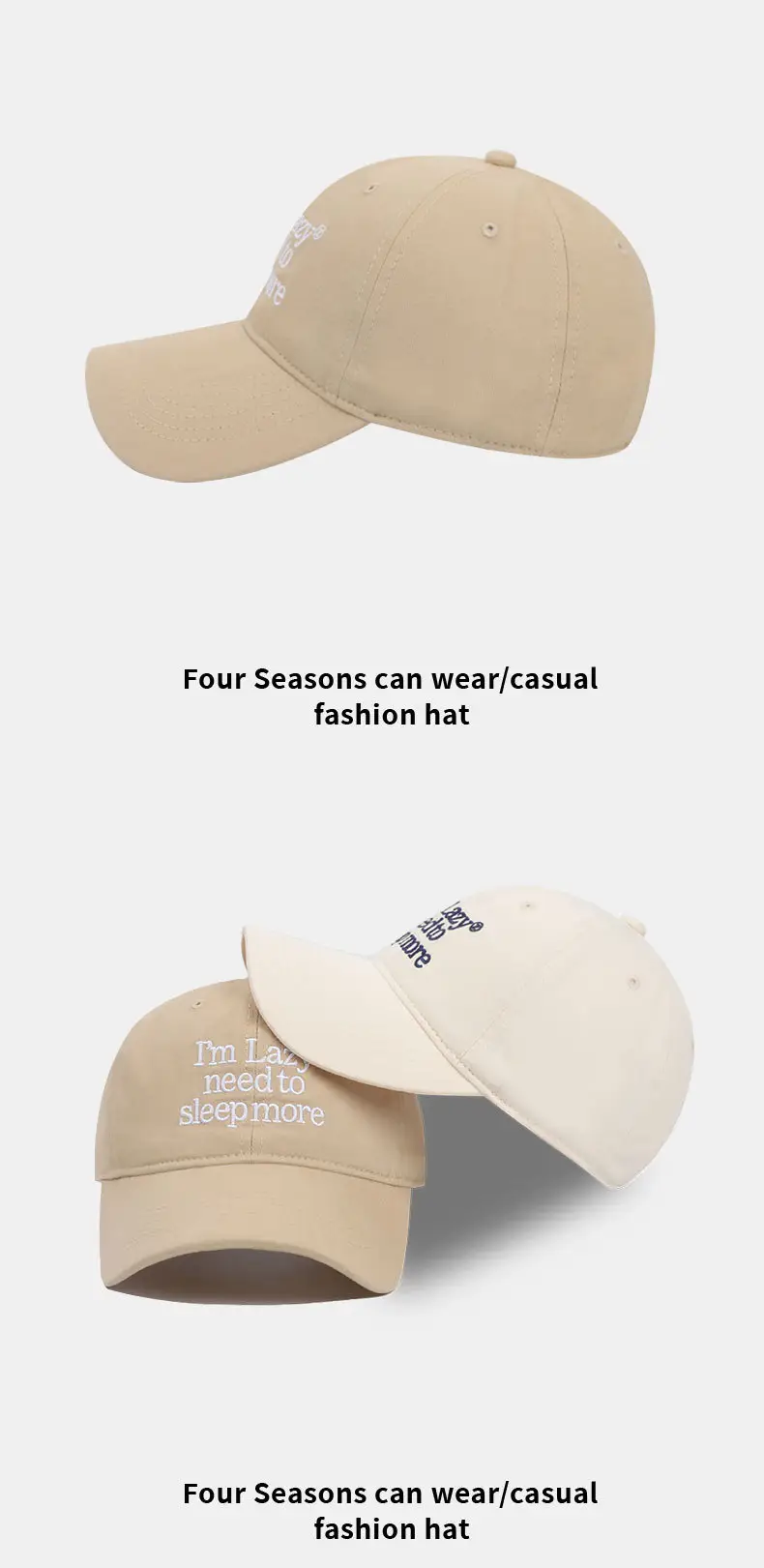 Women Embroidered Baseball Cap White Sleep Logo — feature 14