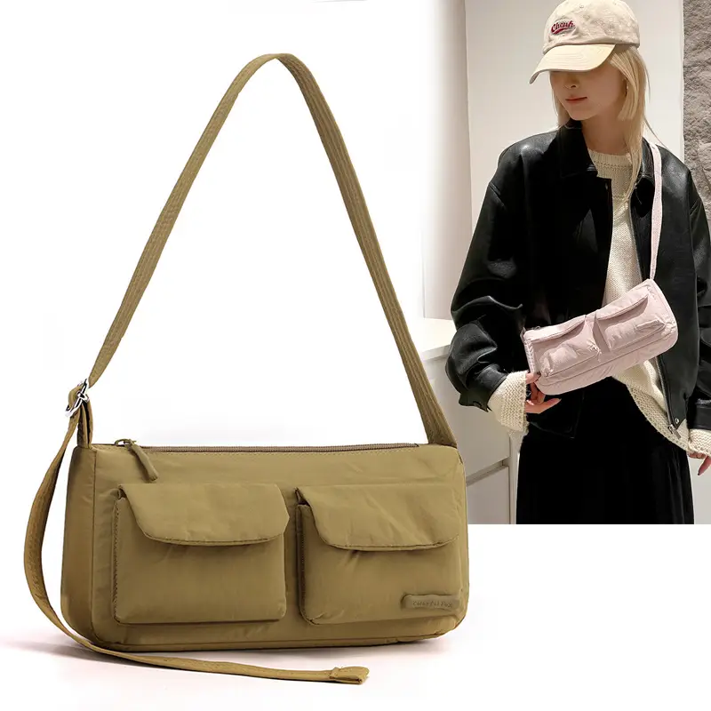 Korean Ins2026 Crossbody Bag Women Large Capacity Olive - Image 11