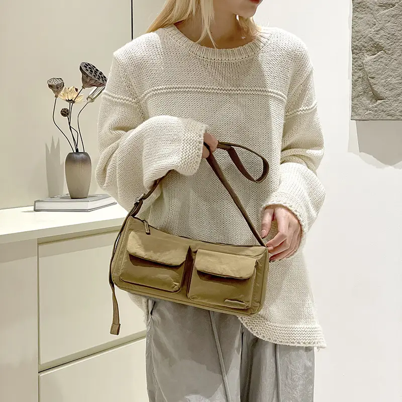 Korean Ins2026 Crossbody Bag Women Large Capacity Olive - Image 14