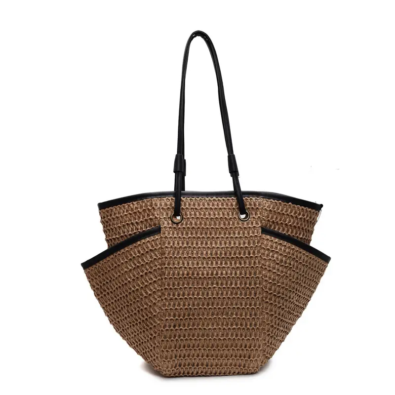 Women Straw Bag 2025 Seaside Vacation Casual Shoulder Bag