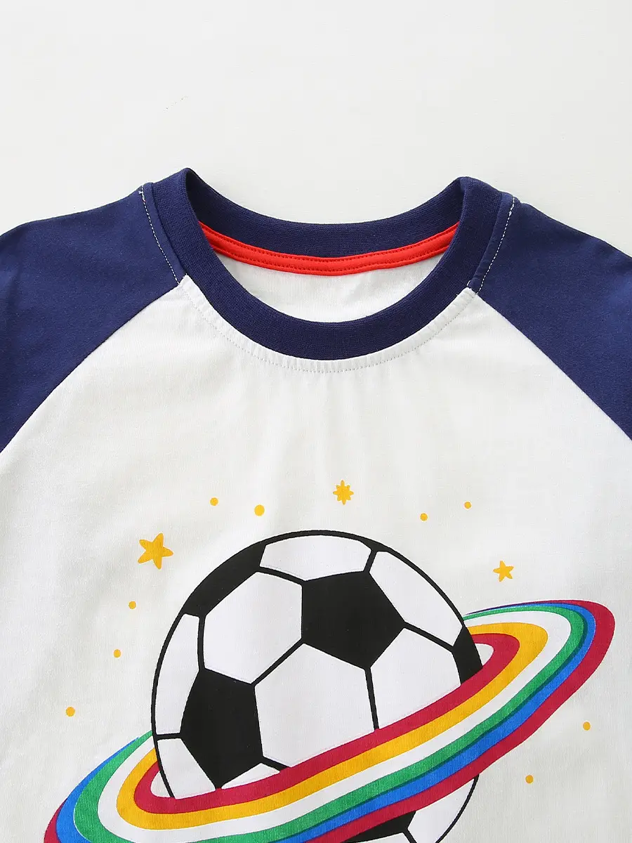 European American Boys Long Sleeve T-Shirt Football Design - Image 5
