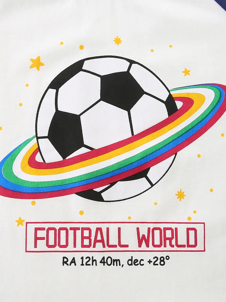 European American Boys Long Sleeve T-Shirt Football Design - Image 6