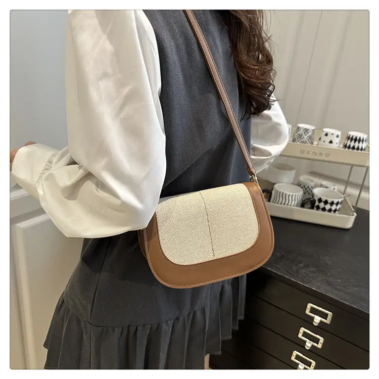 Women's Black Beige Crossbody Bag with Adjustable Strap — feature 13