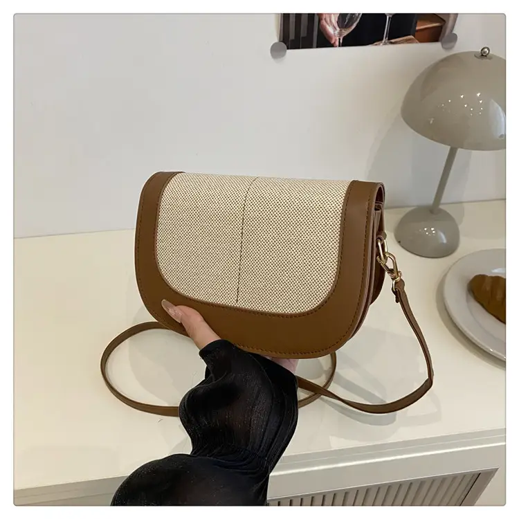 Women's Black Beige Crossbody Bag with Adjustable Strap — feature 20