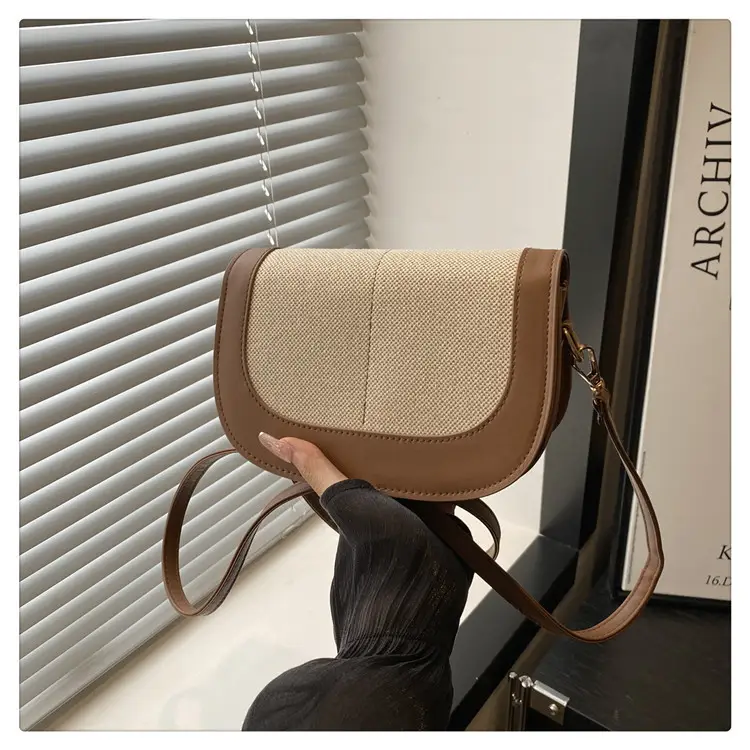 Women's Black Beige Crossbody Bag with Adjustable Strap — feature 22