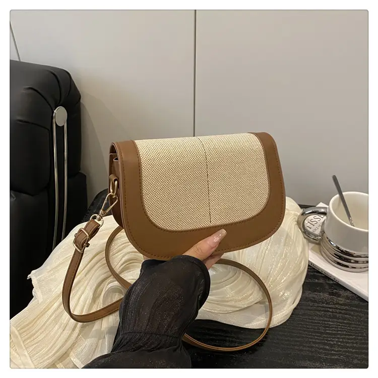 Women's Black Beige Crossbody Bag with Adjustable Strap — feature 24