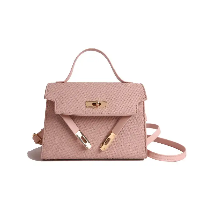 Niche High-End Textured Crossbody Bag White Gold - Image 8