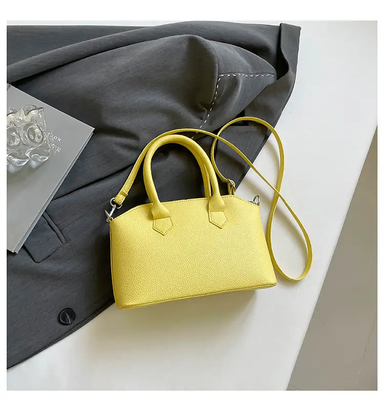 Yellow Korean Style Women's Shoulder Bag with Lock Closure — feature 19