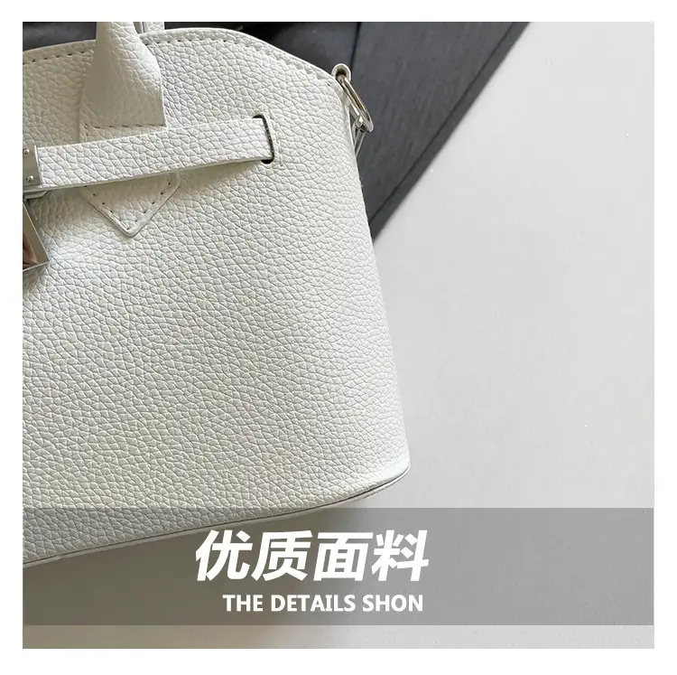 Yellow Korean Style Women's Shoulder Bag with Lock Closure — feature 4