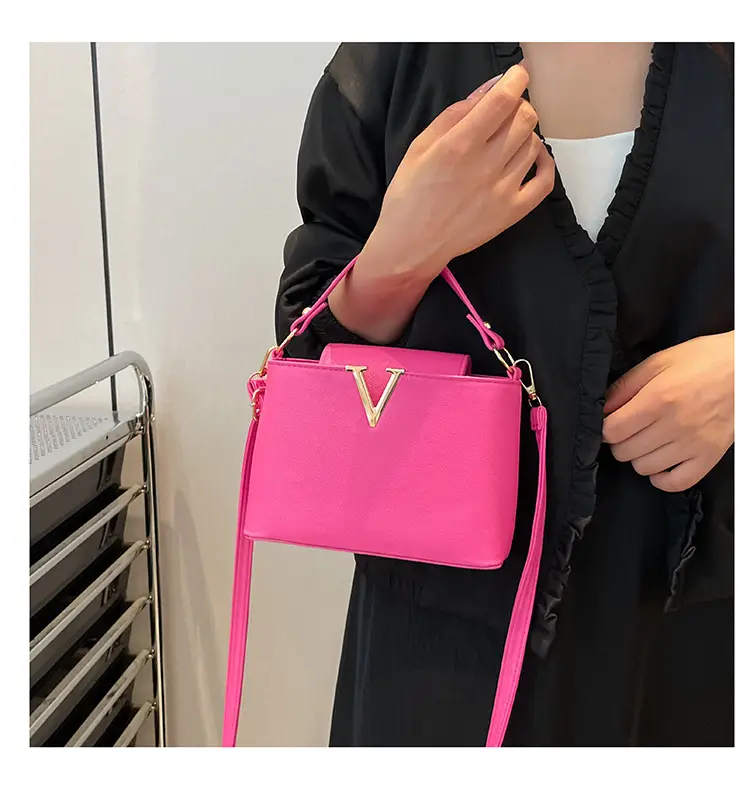 Black Gold V-Logo One Shoulder Crossbody Bag — feature 15