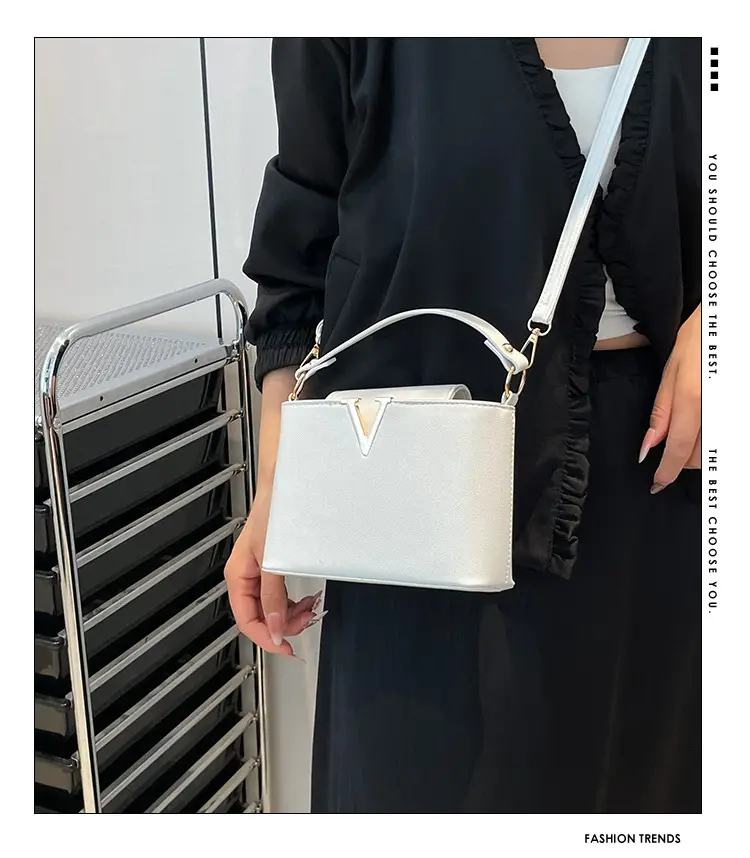 Black Gold V-Logo One Shoulder Crossbody Bag — feature 2