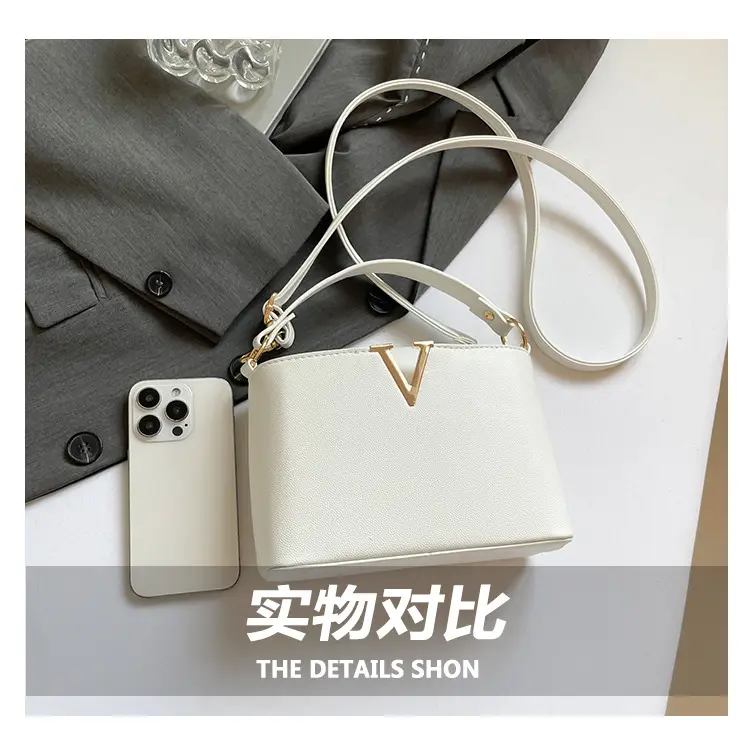 Black Gold V-Logo One Shoulder Crossbody Bag — feature 7