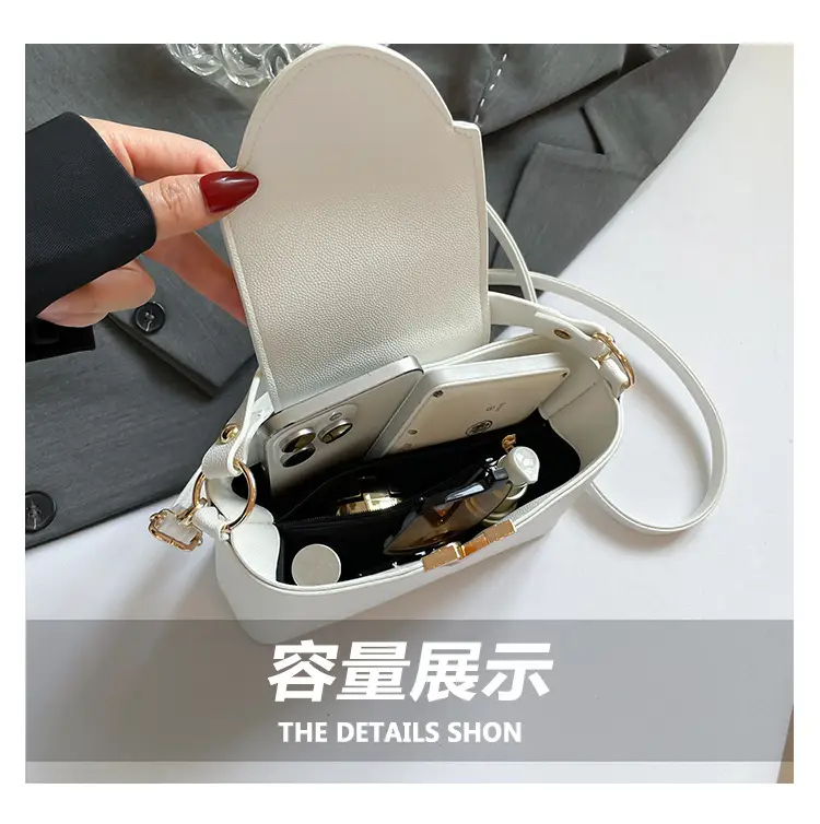 Black Gold V-Logo One Shoulder Crossbody Bag — feature 8