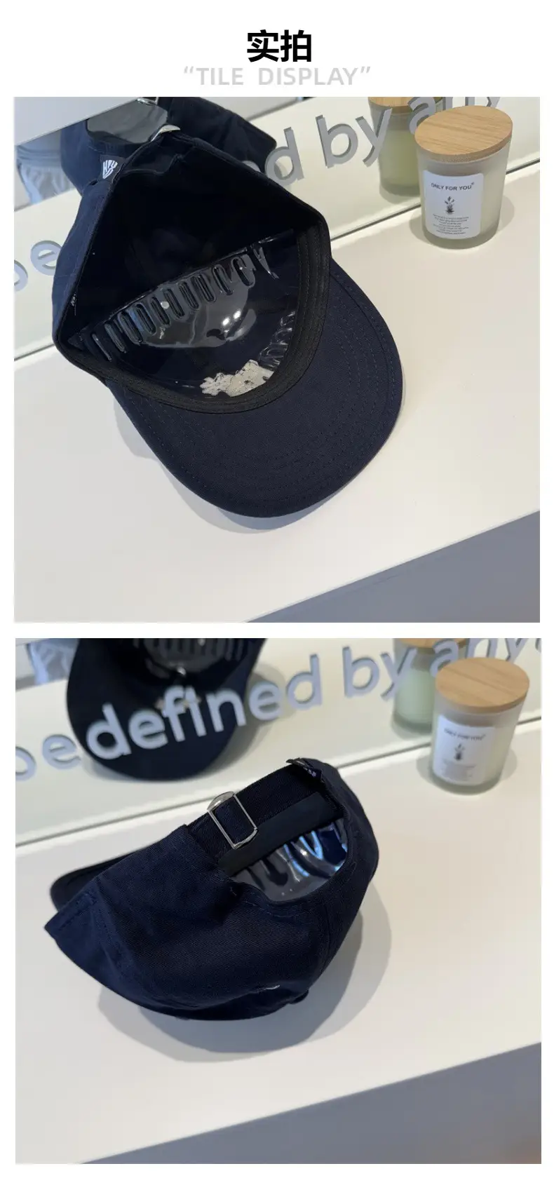 Women FR Embroidered Baseball Cap Brown Black White — feature 5