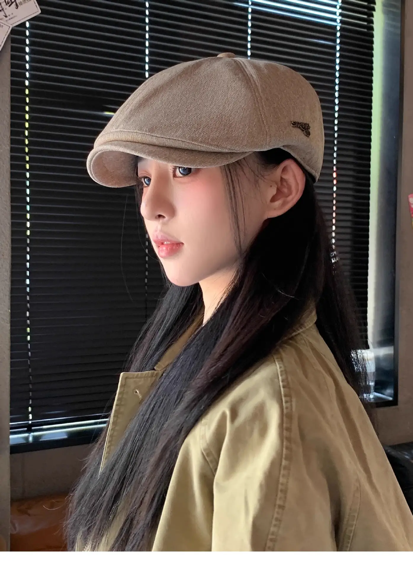 Women White Cap Retro Distressed Spring Autumn Beret Small — feature 10