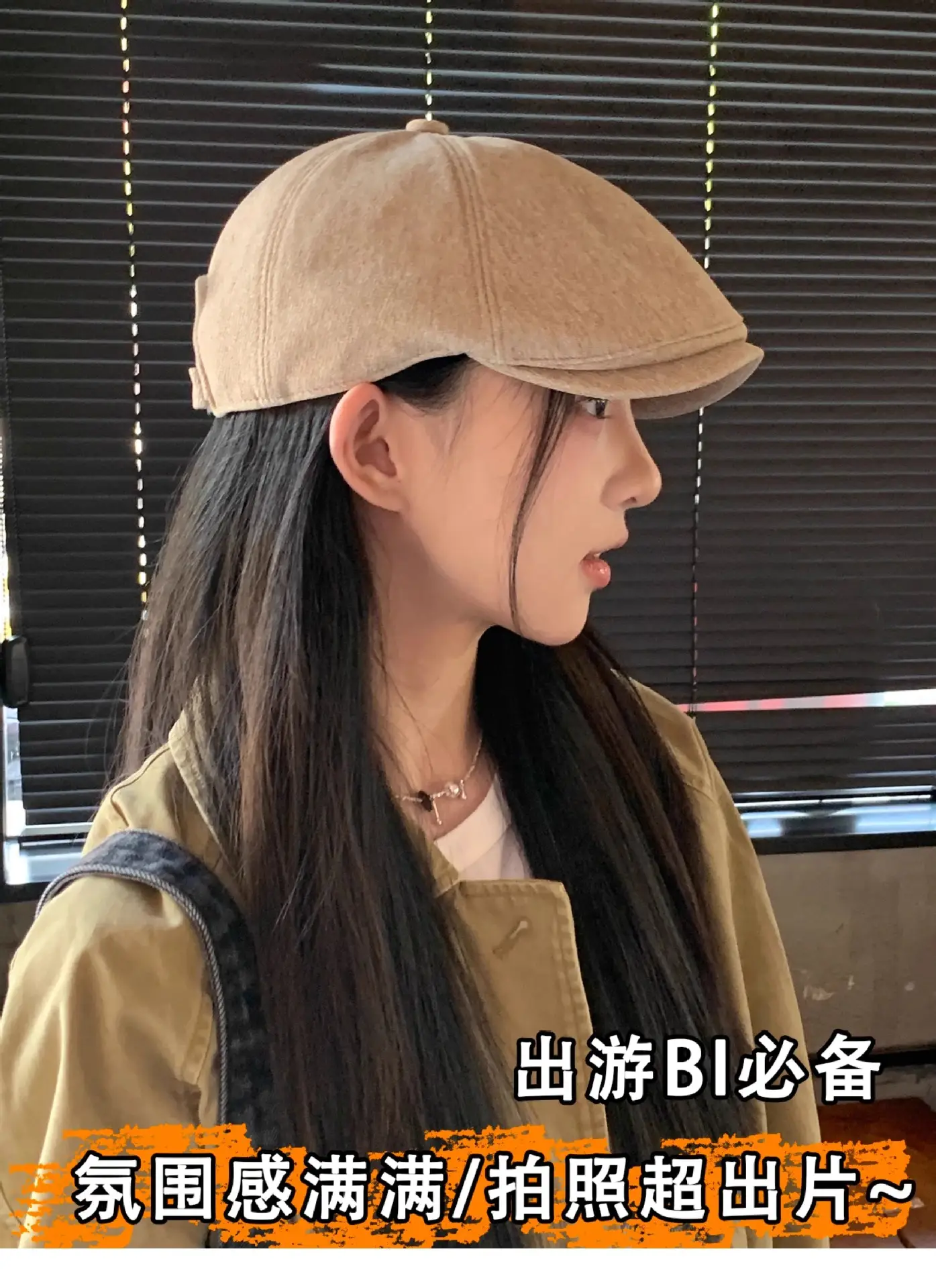 Women White Cap Retro Distressed Spring Autumn Beret Small — feature 9