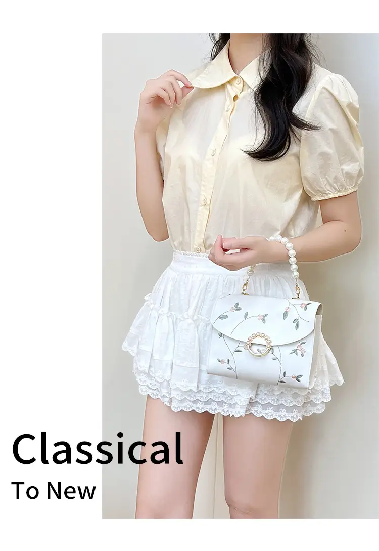 Yellow Pearl Chain Handbag for Women — feature 10